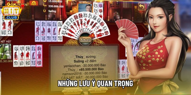 Những lưu ý quan trọng